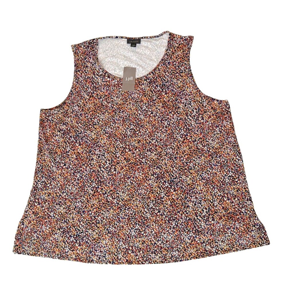 J Jill Tank Top Blouse Shirt Size XL Multicolor Stretch Cotton Lightweight NWT